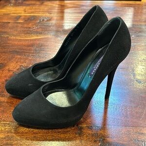 Ralph Lauren Collection Purple Label Black Suede Benita Heels Pumps 9 *As-Is*